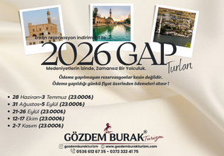 2026 GAP TURU TARİHLERİ