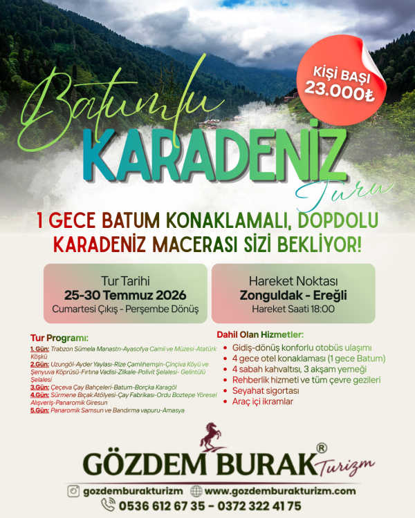 KARADENİZ TURU (25-30 TEMMUZ)